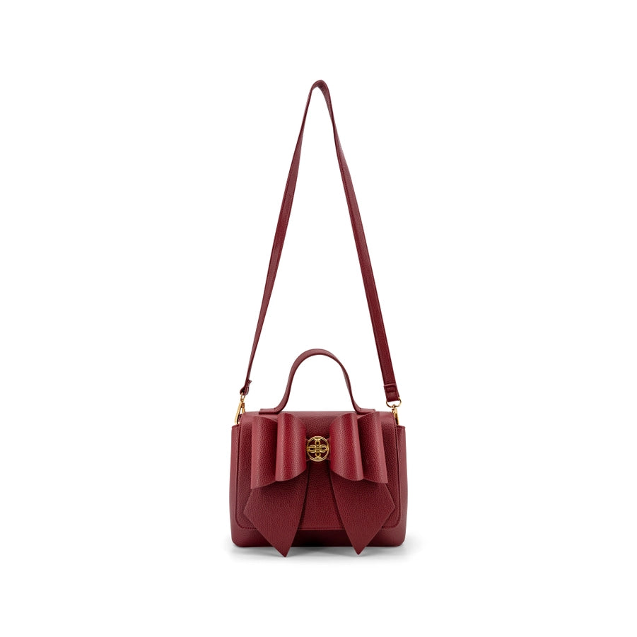 Linda Double Bow Vegan Leather Crossbody Bag