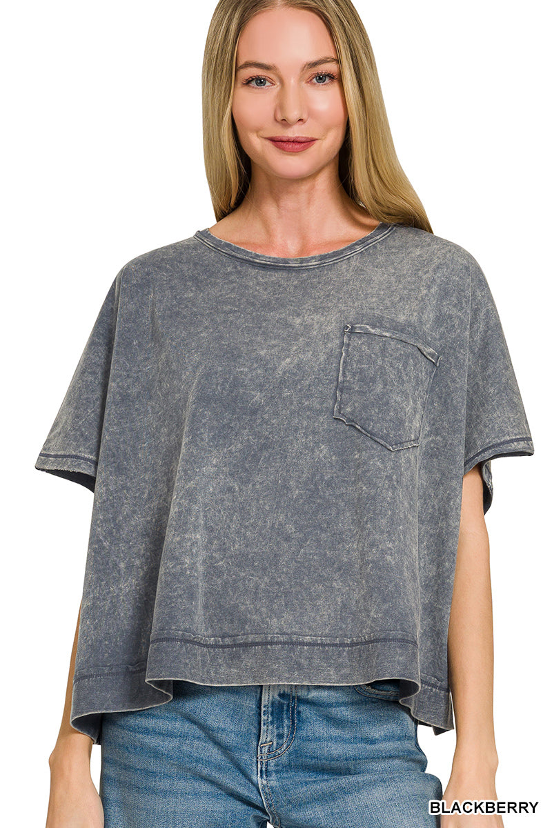 Acid washed oversized top