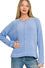 Chenille waffle center seam sweater