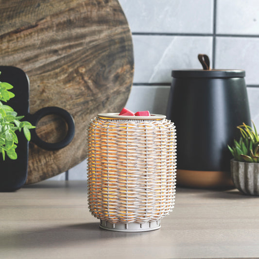 WICKER GRAY ILLUMINATION WARMER