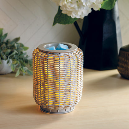 WICKER GRAY ILLUMINATION WARMER