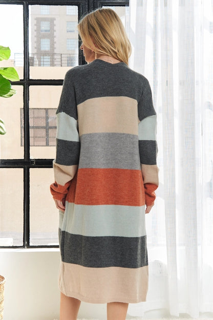 COLORBLOCK POCKET CARDIGAN