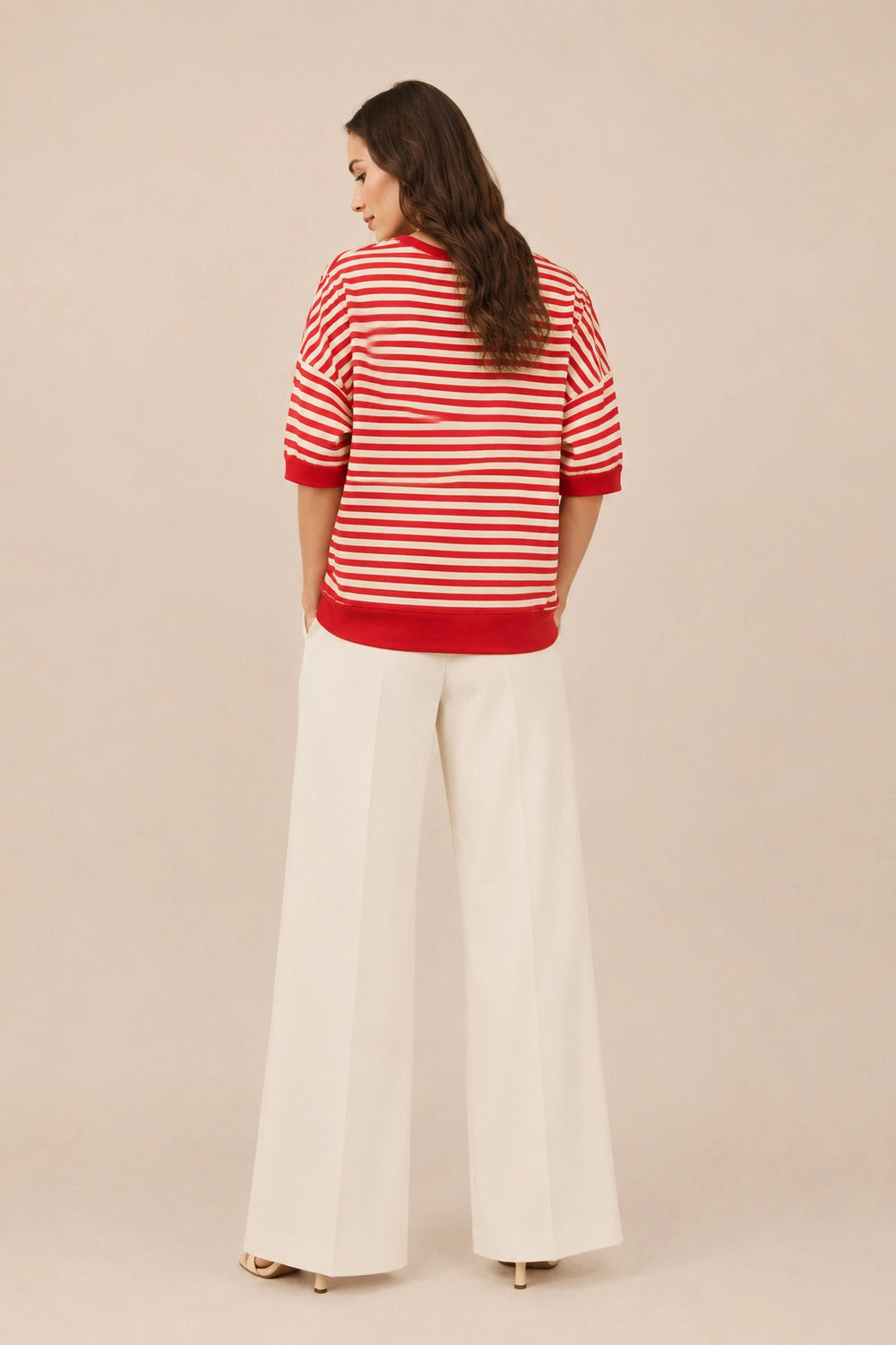 OVERSIZED STRIPE CASUAL KNIT TOP