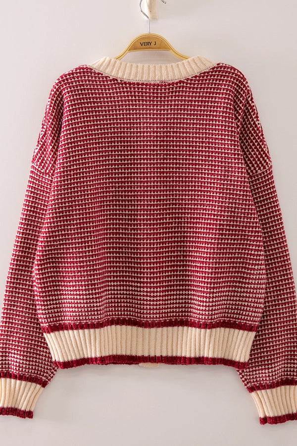 Color Pop Textured Knit Cardigan