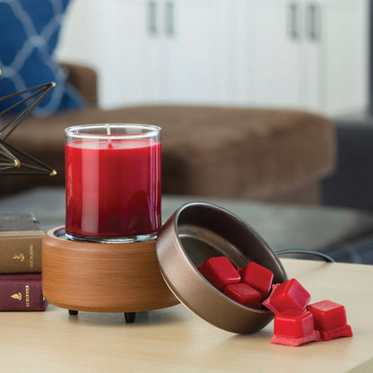 PEWTER WALNUT 2 IN 1 WARMER