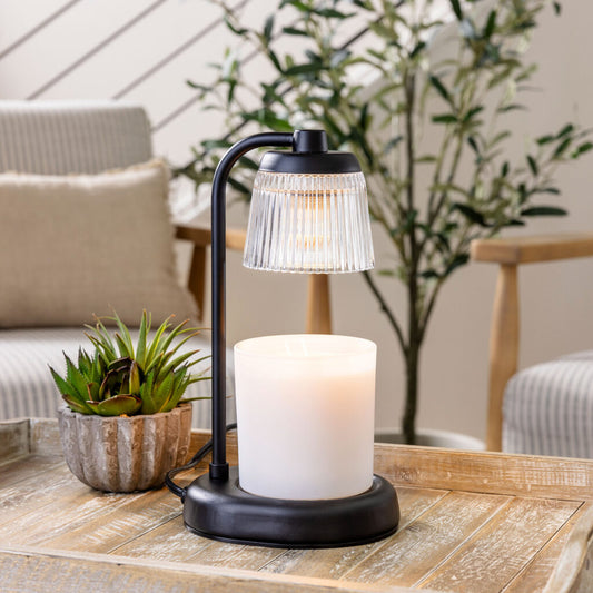FLUTED GLASS CANDLE WARMING LAMP