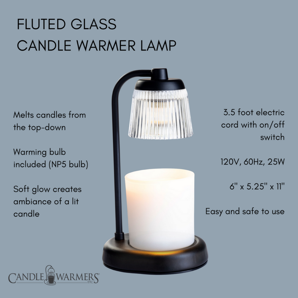 FLUTED GLASS CANDLE WARMING LAMP
