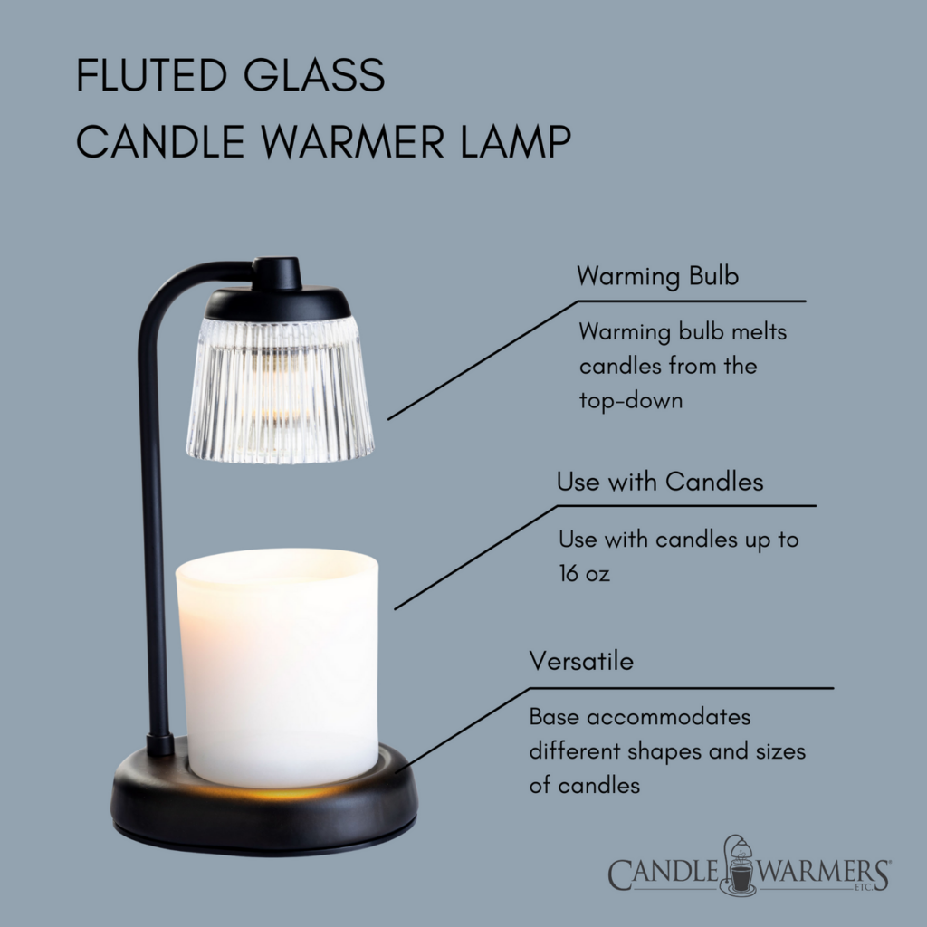 FLUTED GLASS CANDLE WARMING LAMP