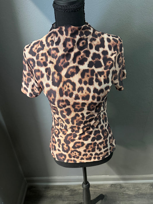 LEOPARD MESH SHIRT