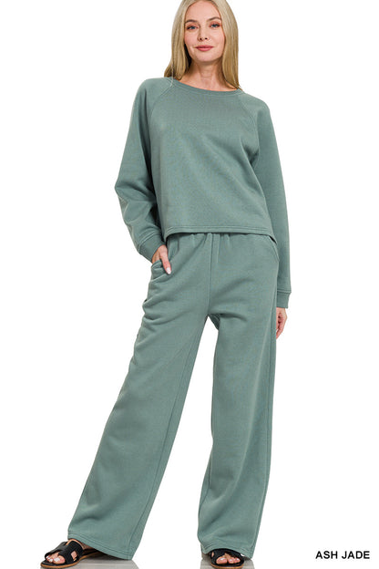 Fleece raglan sleeve pullover