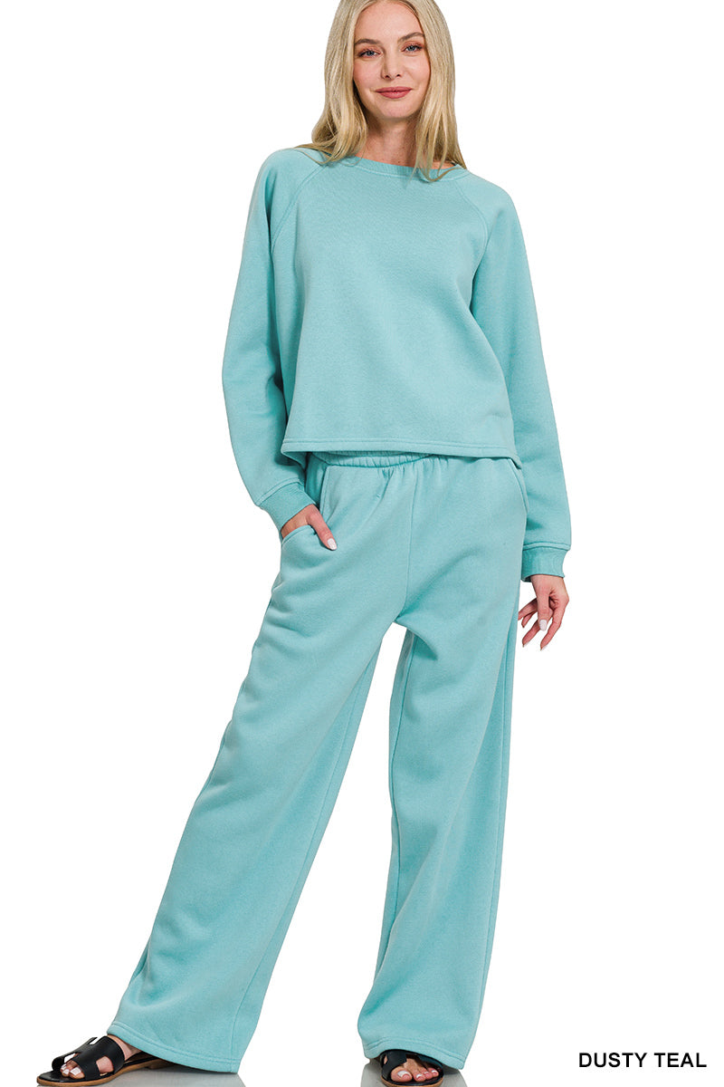 Fleece raglan sleeve pullover