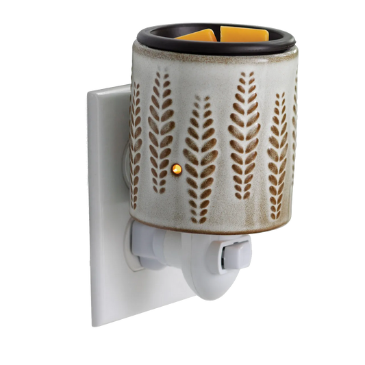 WHEAT AND IVORY FLIP DISH PLUGGABLE WARMER