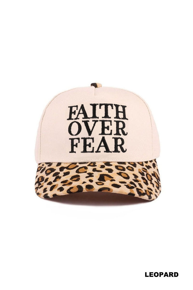FAITH OVER FEAR TWO TONE COTTON HAT