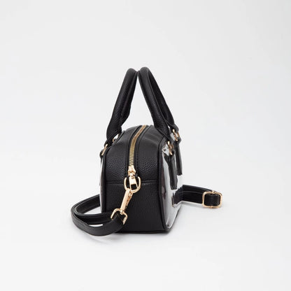Clear Plastic East-West Top Handle/Crossbody Bag