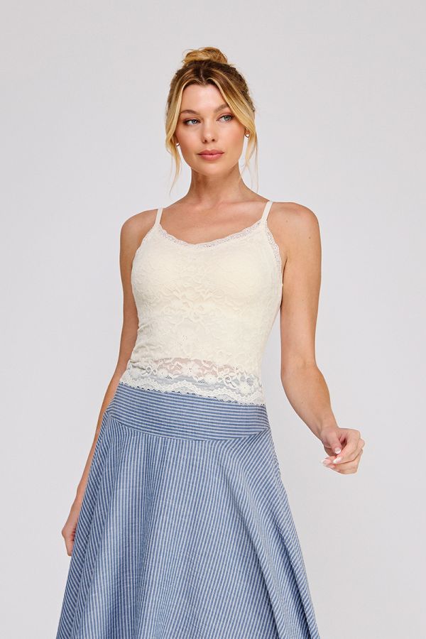 Floral lace knit bralette with adjustable straps