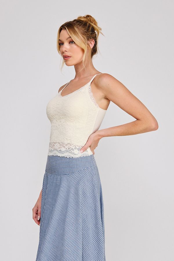 Floral lace knit bralette with adjustable straps