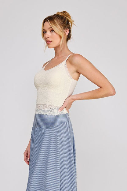 Floral lace knit bralette with adjustable straps