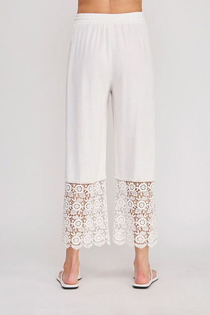 Linen blend drawstring pant