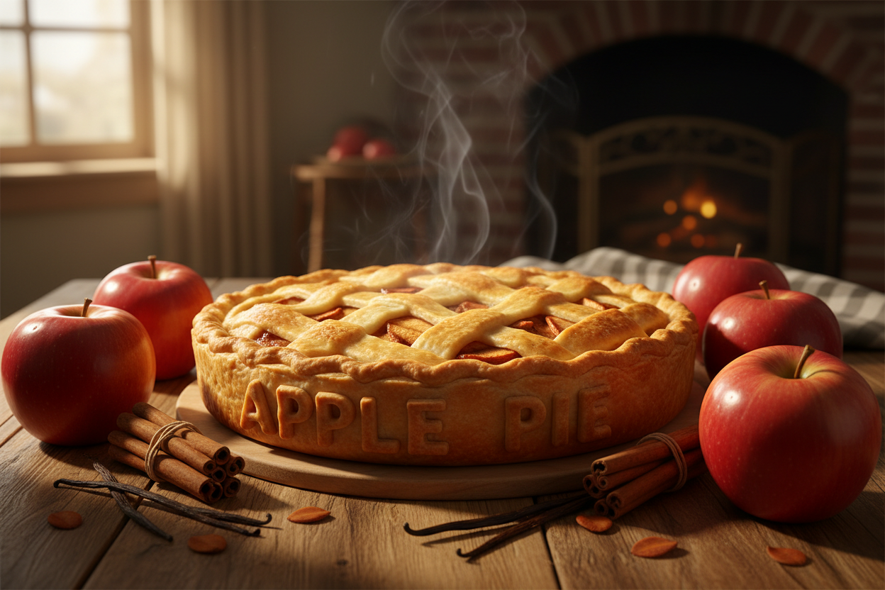 Apple Pie captures the cozy warmth of a freshly baked dessert straight from the oven, filling your space with notes of sweet, juicy apples, warm cinnamon spice, and creamy vanilla. A hint of golden, buttery crust rounds out this delicious bakery aroma, creating a nostalgic scent that feels like home. Perfect for fall or anytime you crave comforting, mouthwatering sweetness, this fragrance brings classic homemade goodness into every room. add the words apple pie to the creation
