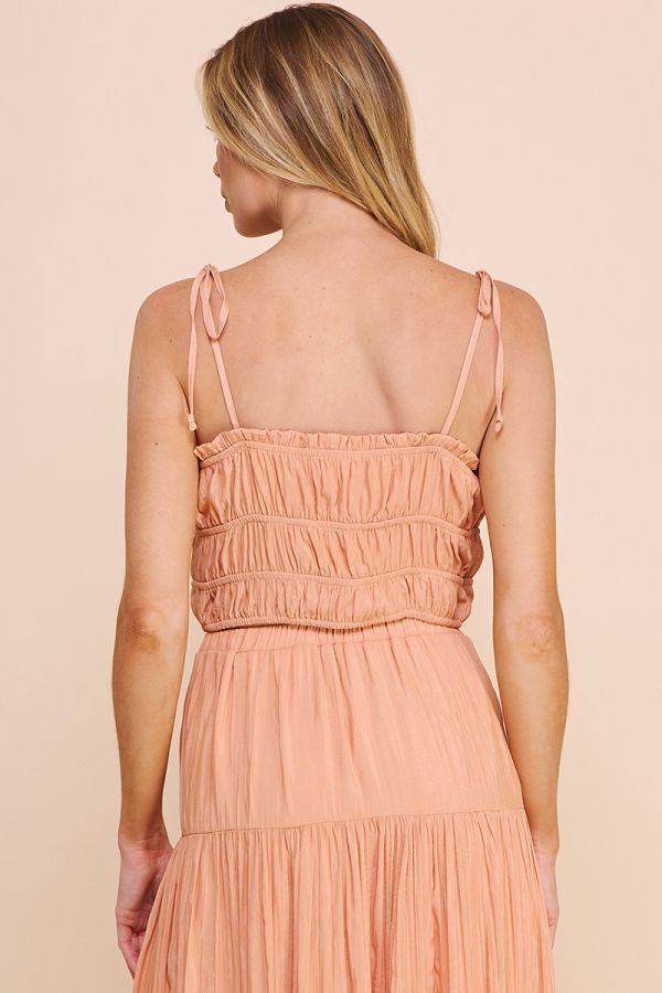Gingham Bubble Top with Ruffled Straps