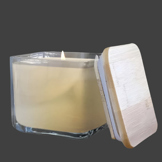 16 oz Lexington Cube Clear Glass 2 wick