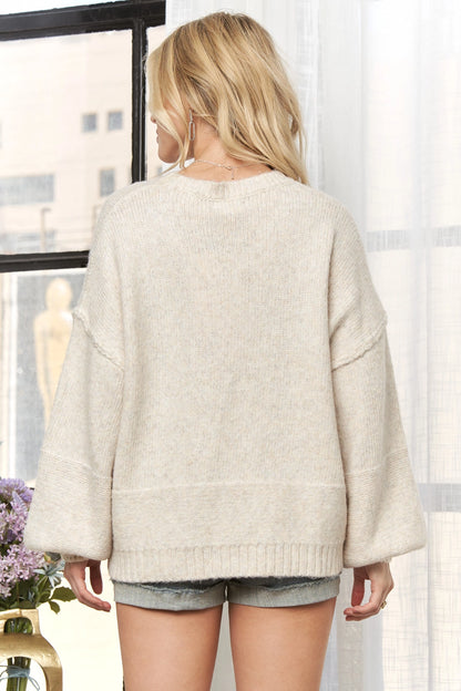 ROUND NECK LONG SLEEVES KNIT SWEATER