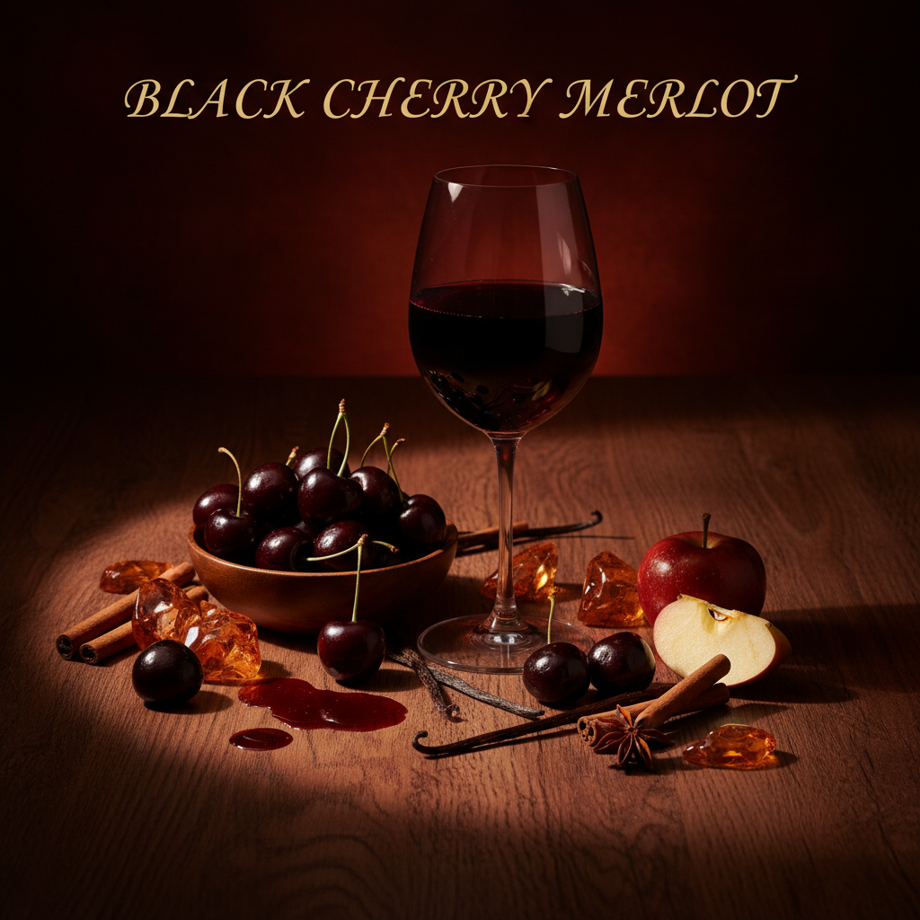 PUT THE WORDS BLACK CHERRY MERLOT ON THE IMAGE NOT ON A CANDLE