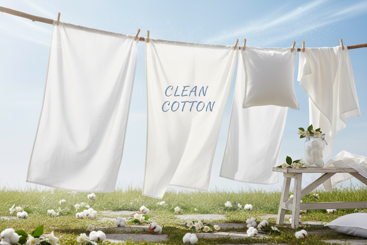 Wrap your space in the comforting freshness of Clean Cotton. This timeless scent captures the airy aroma of crisp, freshly washed linens drying in a soft breeze—light, clean, and effortlessly soothing. Gentle florals and fresh ozone add a touch of elegance, while a smooth musky base leaves a cozy, just-laundered finish. USE THE WORDS CLEAN COTTON DURING CREATION